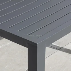 MOBELLIA Table de jardin carrée en aluminium 4 places (89 x 89 cm) Murano Gris Anthracite Hot