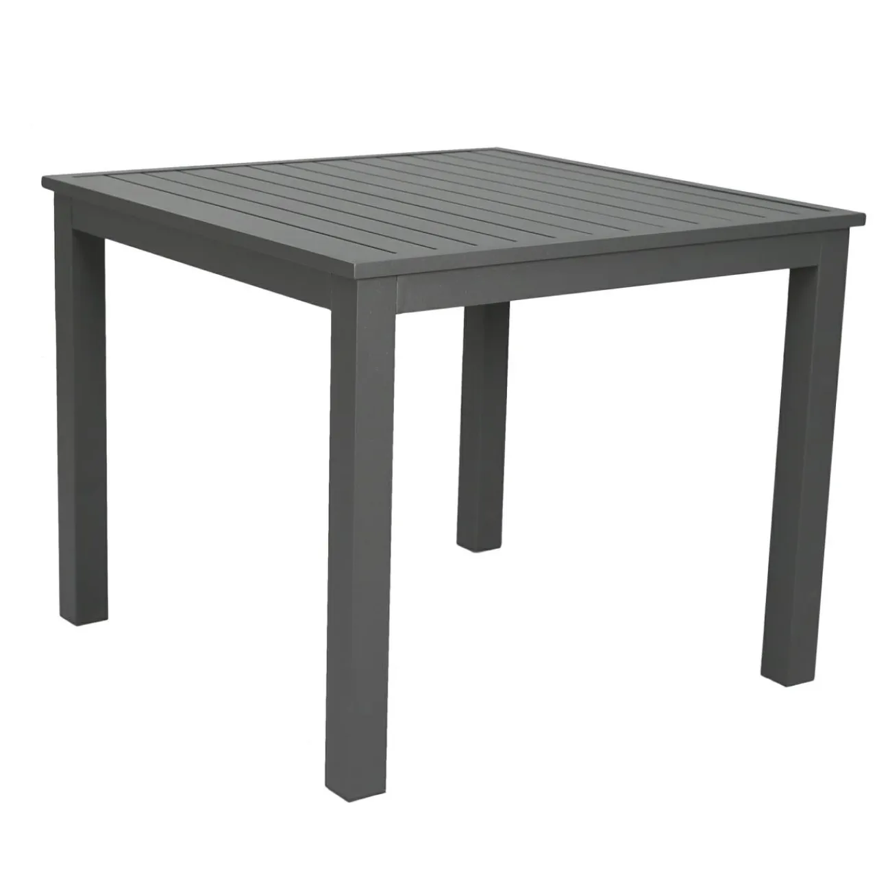 MOBELLIA Table de jardin carrée en aluminium 4 places (89 x 89 cm) Murano Gris Anthracite Hot