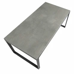 MOBELLIA Table de jardin en aluminium et céramique 8 places (180 x 90 cm) Kore Gris Anthracite Best