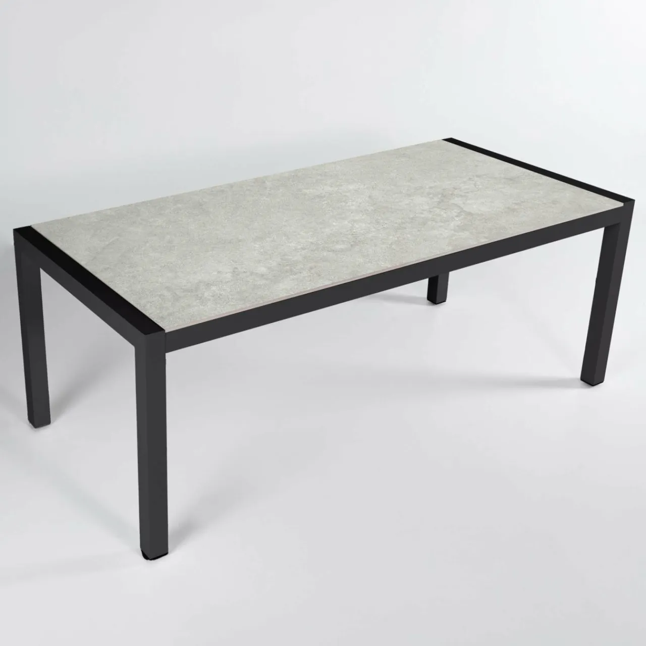 MOBELLIA Table de jardin en aluminium et céramique 8 places (180 x 90 cm) Modena Gris clair Online
