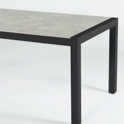 MOBELLIA Table de jardin en aluminium et céramique 8 places (180 x 90 cm) Modena Gris clair Online