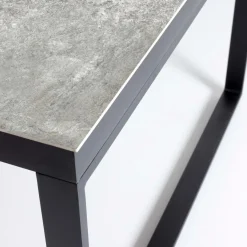 MOBELLIA Table de jardin en aluminium et céramique 10 places (240 x 120 cm) Kore Gris et gris anthracite Effet Pierre gris - gris anthracite Hot