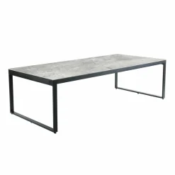 MOBELLIA Table de jardin en aluminium et céramique 10 places (240 x 120 cm) Kore Gris et gris anthracite Effet Pierre gris - gris anthracite Hot