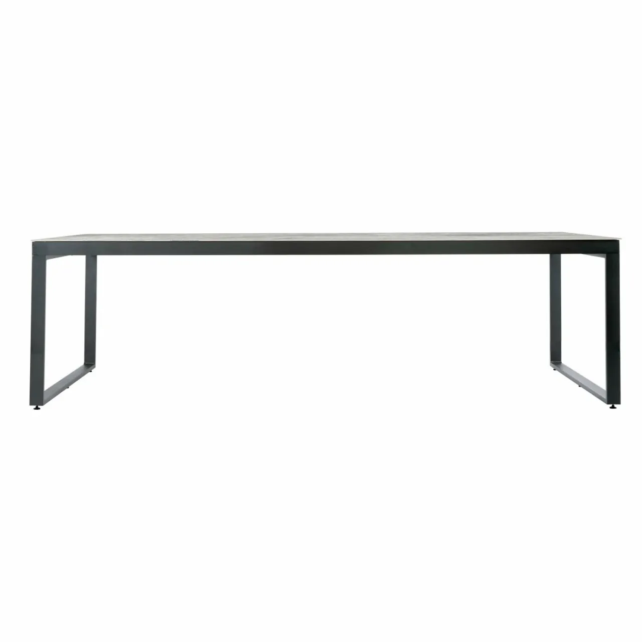 MOBELLIA Table de jardin en aluminium et céramique 10 places (240 x 120 cm) Kore Gris et gris anthracite Effet Pierre gris - gris anthracite Hot