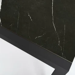 MOBELLIA Table de jardin en aluminium et céramique 8 places (180 x 90 cm) Modena Noir marbré