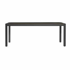 MOBELLIA Table de jardin en aluminium et céramique 8 places (180 x 90 cm) Modena Noir marbré