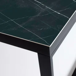 MOBELLIA Table de jardin en aluminium et céramique 12 places (260 x 120 cm) Kore Noir marbré