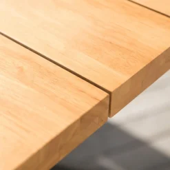 MOBELLIA Table de jardin en aluminium et bois teck 8 places (200 x 100 cm) Bali Blanc Online