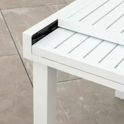 MOBELLIA Table de jardin extensible aluminium 10 places (135/270 x 90 cm) Murano Blanc Clearance