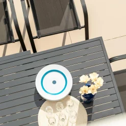 MOBELLIA Table de jardin extensible en aluminium 10 places (135/270 x 90 cm) Murano Gris Anthracite Outlet