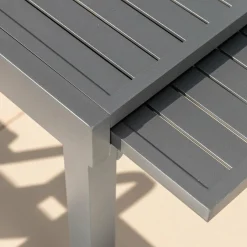 MOBELLIA Table de jardin extensible en aluminium 10 places (135/270 x 90 cm) Murano Gris Anthracite Outlet
