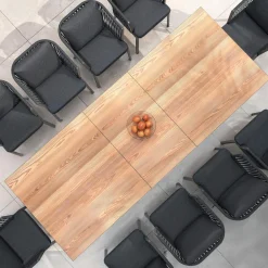 MOBELLIA Table de jardin extensible en aluminium 10 places (260 x 96 cm) Amalfi Gris Anthracite Best