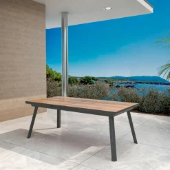 MOBELLIA Table de jardin extensible en aluminium 10 places (260 x 96 cm) Amalfi Gris Anthracite Best