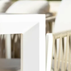 MOBELLIA Table de jardin extensible en aluminium 12 places (195/300 x 96 cm) Amalfi Blanc Discount