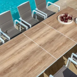 MOBELLIA Table de jardin extensible en aluminium 10 places (260 x 96 cm) Amalfi Blanc Best