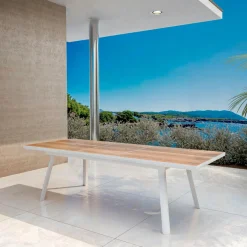 MOBELLIA Table de jardin extensible en aluminium 10 places (260 x 96 cm) Amalfi Blanc Best