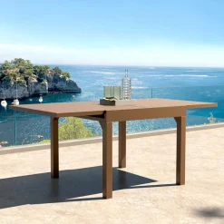 MOBELLIA Table de jardin extensible en aluminium 8 places (90/180 x 90 cm) Murano Bronze Best