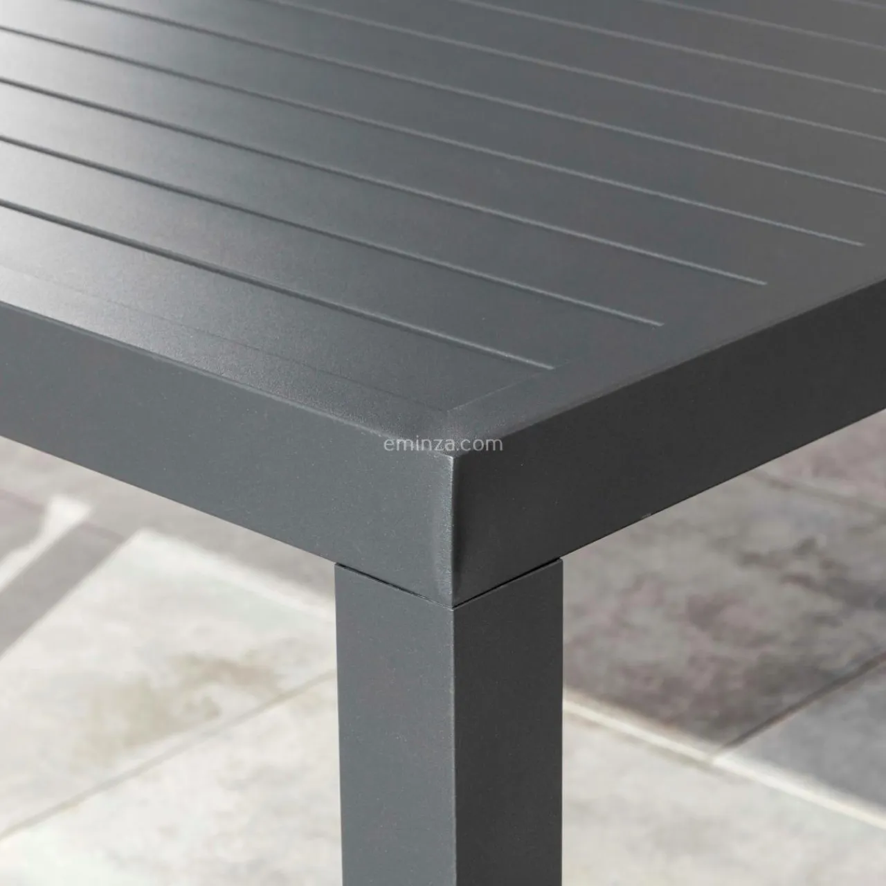 MOBELLIA Table de jardin haute en aluminium 6 places (160 x H105 cm) Murano Gris Anthracite Best