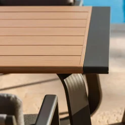 MOBELLIA Table de jardin rectangulaire en aluminium 10 places (240 x 100 cm) Long Beach Gris Anthracite Hot