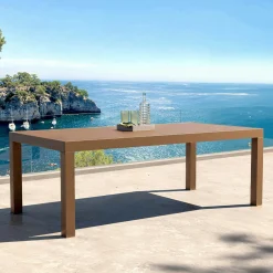 MOBELLIA Table de jardin rectangulaire aluminium 8 places (210 x 100 cm) Murano Bronze Discount