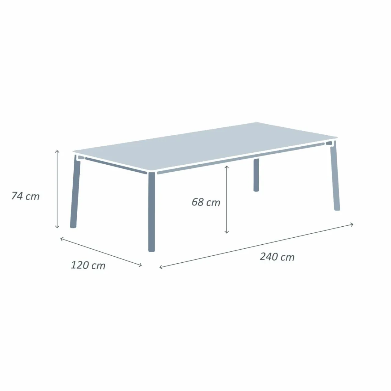 MOBELLIA Table de jardin rectangulaire en aluminium 10 places (240 x 120 cm) Monte Carlo Blanc Online