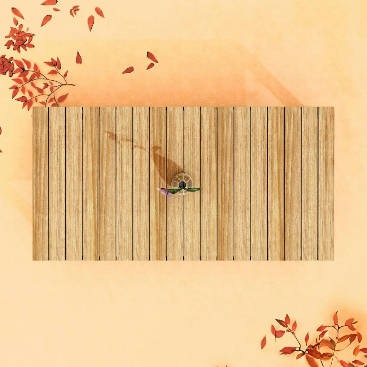 MOBELLIA Table de jardin rectangulaire en bois d'acacia 8 places (215 x 110 cm) Bornéo Naturel New