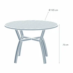MOBELLIA Table de jardin ronde en aluminium 5 places (D105 cm) Murano Blanc Clearance