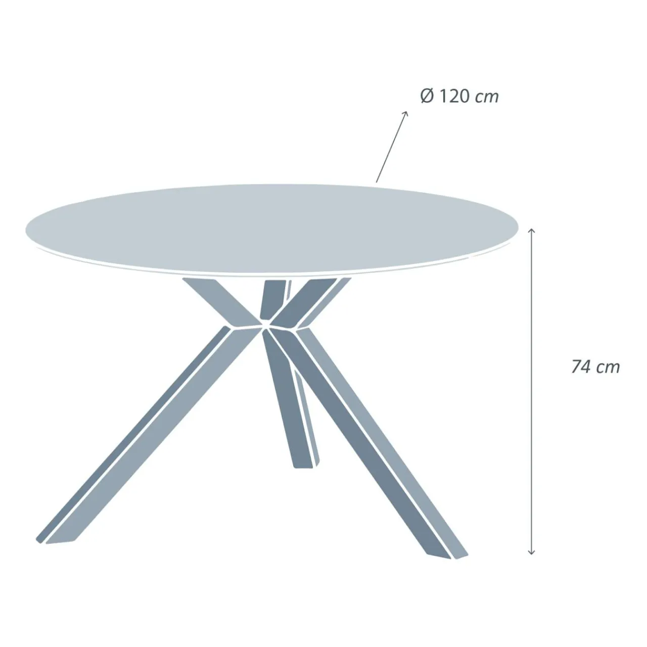 MOBELLIA Table de jardin ronde en aluminium et céramique 6 places (D120 cm) Kore Blanc Sale