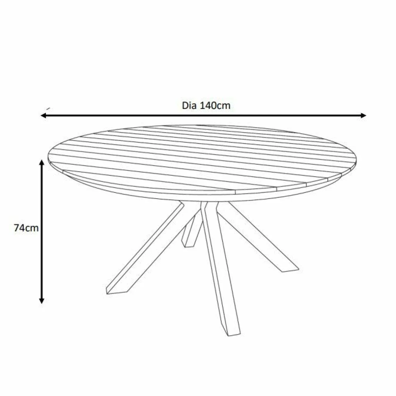 MOBELLIA Table de jardin ronde en aluminium et bois teck 8 places (D140 cm) Bali Blanc Outlet