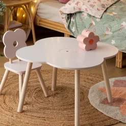 Atmosphera cru017dateur d'intu017drieur for kids Table enfant bois (40 cm) Douceur Fleur Rose Discount