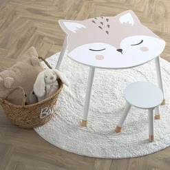 Atmosphera createur d'interieur for kids Table enfant bois (H43 cm) Douceur Renard he Blanc Online