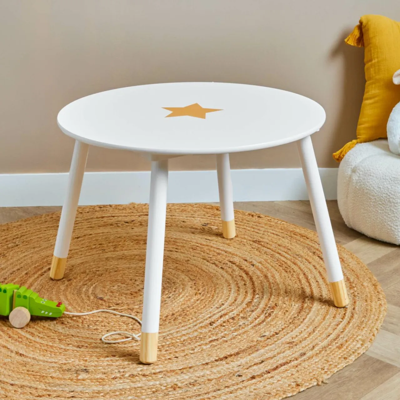 EMINZA Table enfant bois (H44 cm) Stars he Blanc New