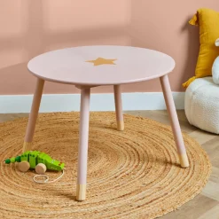EMINZA Table enfant bois (H44 cm) Stars Rose New