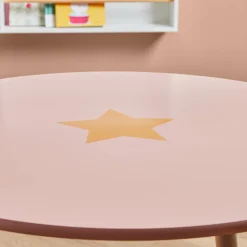 EMINZA Table enfant bois (H44 cm) Stars Rose New