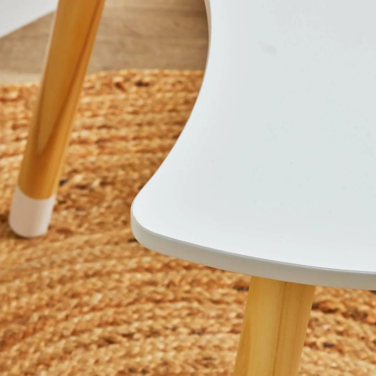 EMINZA Table et 1 chaise enfant bois (H44 cm) Stars Blanc Online