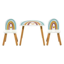 OSTARIA Table et 2 chaises enfant bois Leno Multicolore Hot