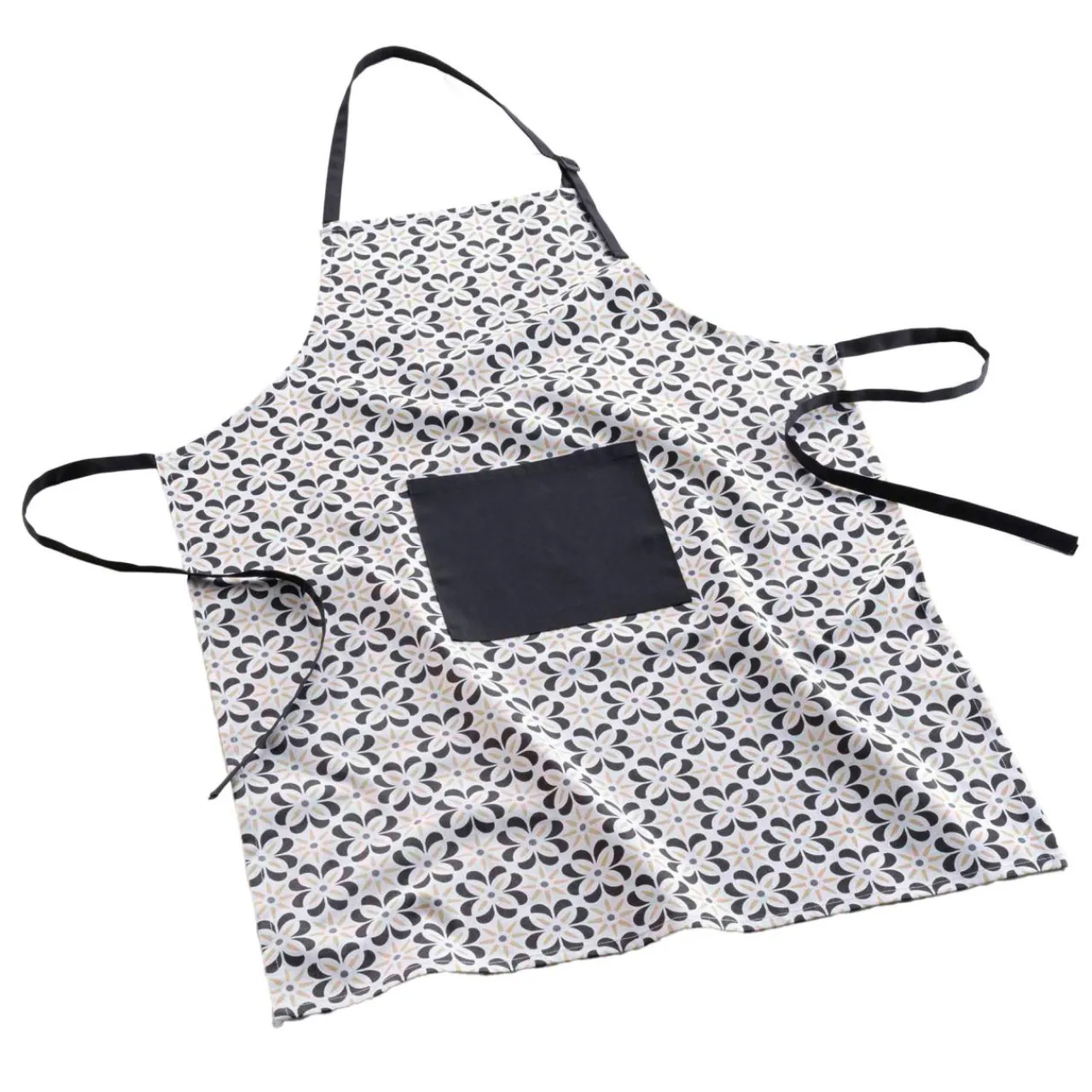 douceur d'intu017drieur Tablier de cuisine coton avec poche (60 x 84 cm) Solaris Noir