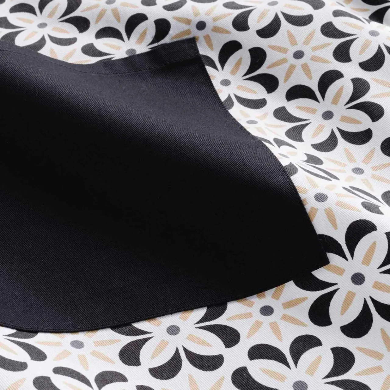 douceur d'intu017drieur Tablier de cuisine coton avec poche (60 x 84 cm) Solaris Noir