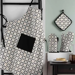 douceur d'intu017drieur Tablier de cuisine coton avec poche (60 x 84 cm) Solaris Noir