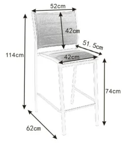 MOBELLIA Tabouret de jardin aluminium empilable Murano et taupe Blanc Hot