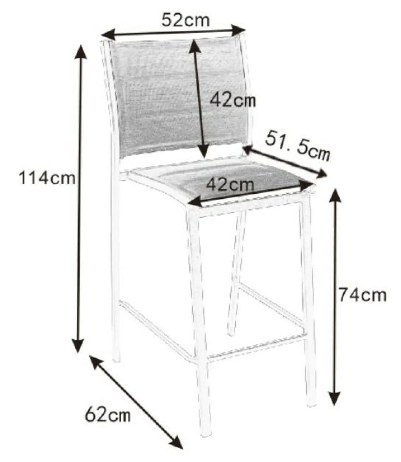 MOBELLIA Tabouret de jardin aluminium empilable Murano Gris Anthracite Clearance