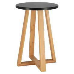 TENDANCE Tabouret plateau (H43 cm) Bambou Noir Sale