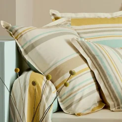 TRADI LINGE Taie de traversin coton lavé (200 cm) Hugo Jaune moutarde Best
