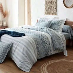 TRADILINGE Taie de traversin coton (L200 cm)Diego e Bleu Outlet