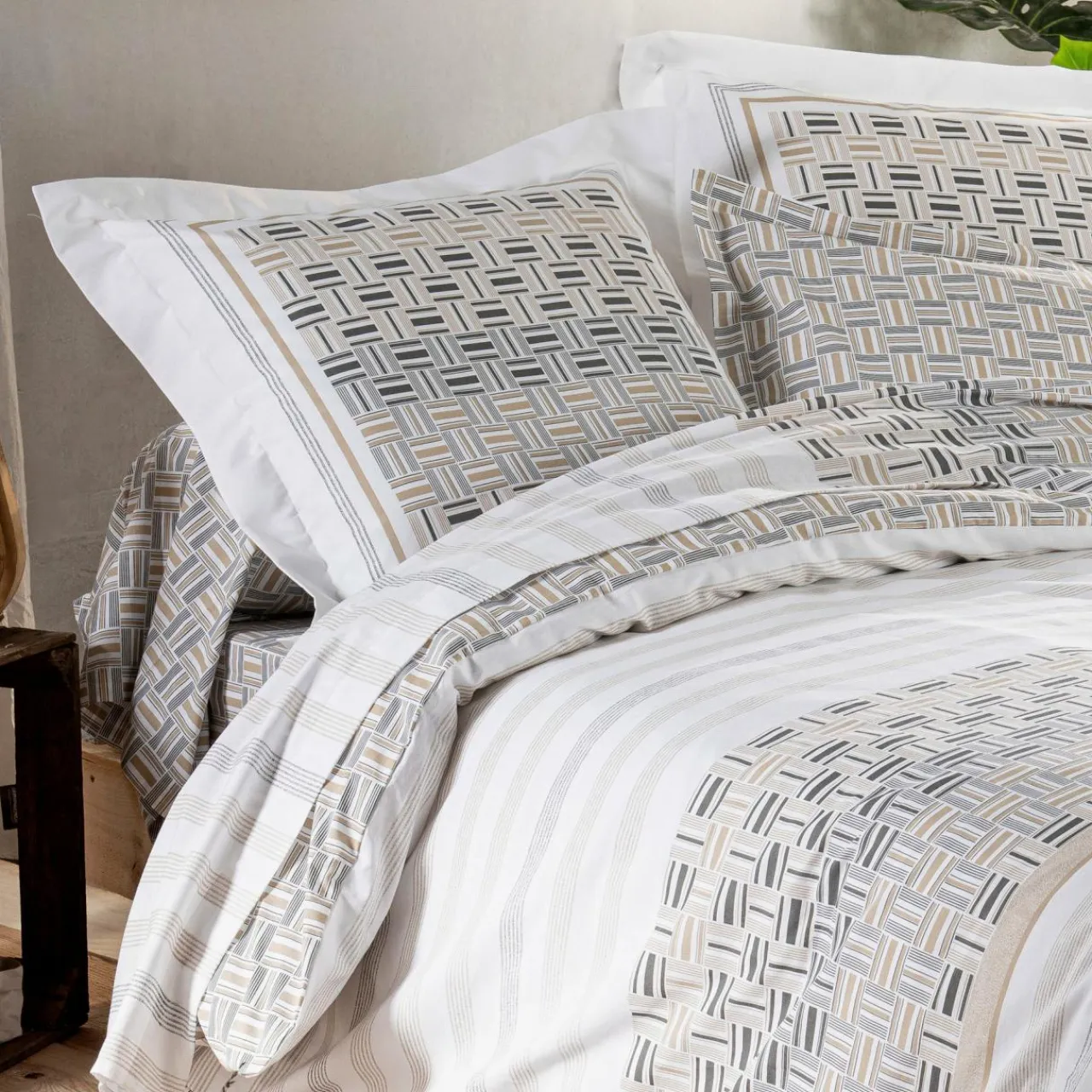 TRADILINGE Taie de traversin coton (L200 cm)Diego e Gris Sale