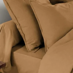 EMINZA Taie de traversin flanelle de coton (L185 cm) Théa Camel New