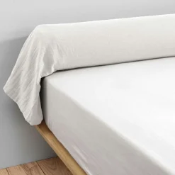 EMINZA Taie de traversin gaze de coton (L185 cm) Gaïa chantilly Blanc