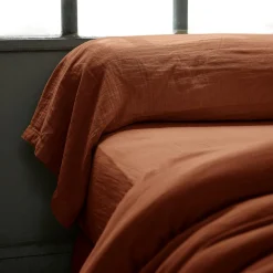 EMINZA Taie de traversin gaze de coton (L185 cm) Gaïa Terracotta Hot