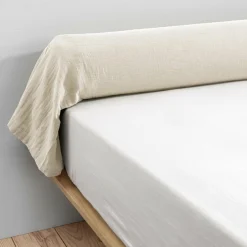 EMINZA Taie de traversin gaze de coton (L185 cm) Gaïa pampa Beige