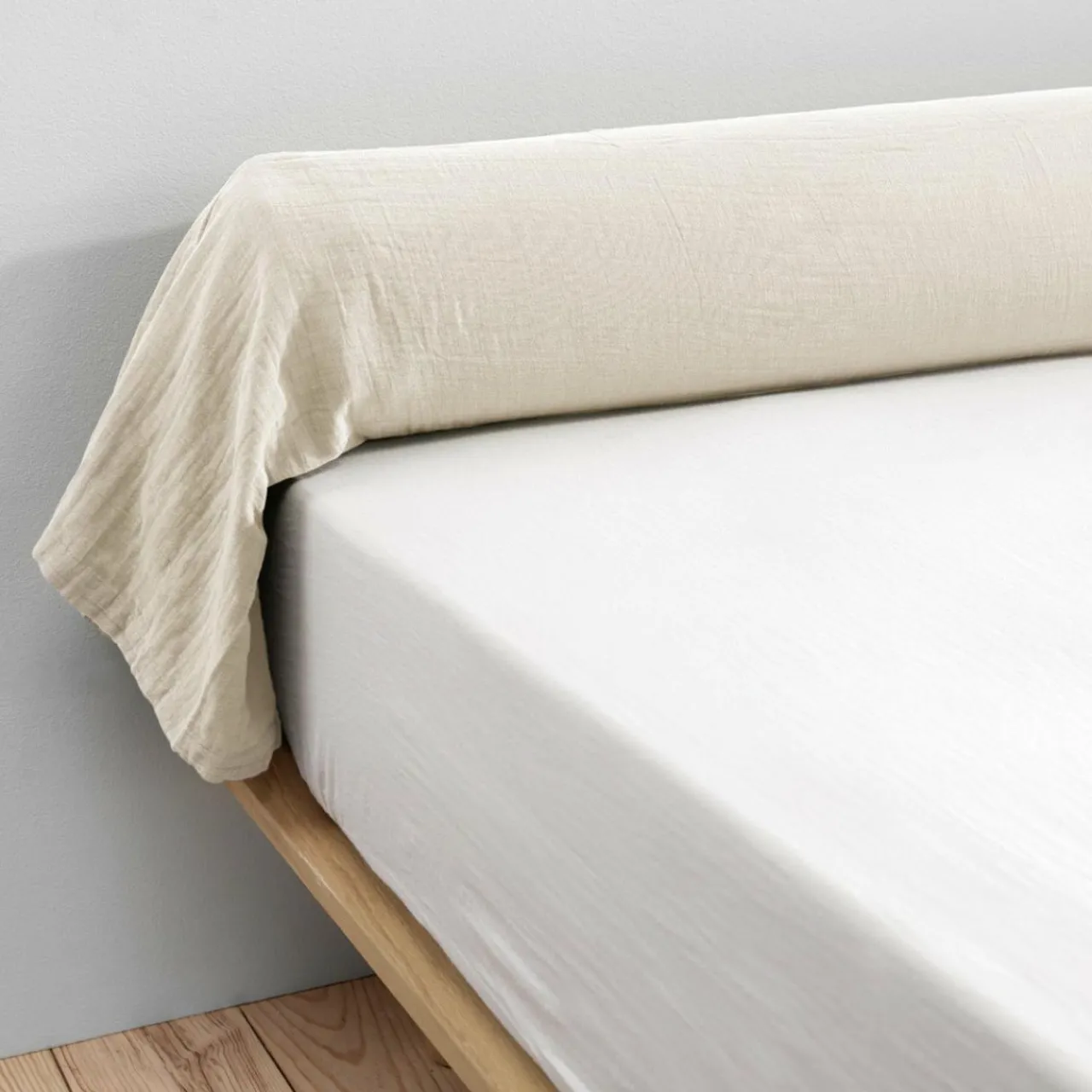 EMINZA Taie de traversin gaze de coton (L185 cm) Gaïa pampa Beige